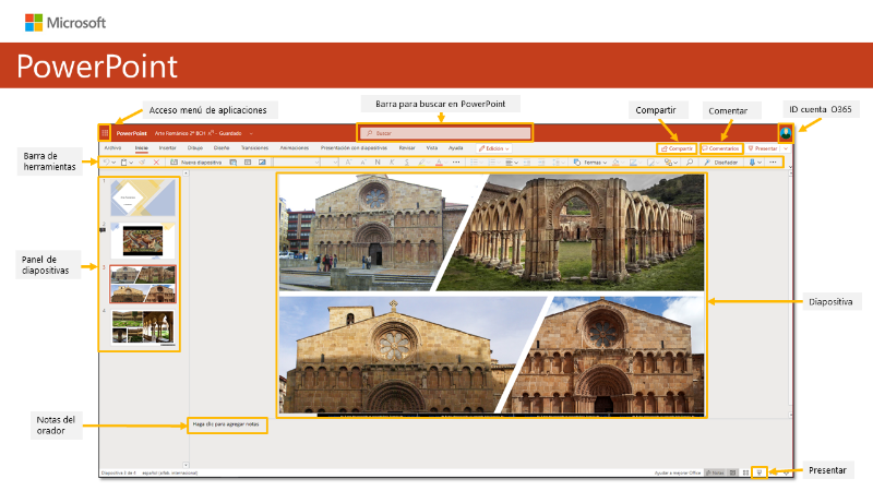 Interfaz PowerPoint para la web