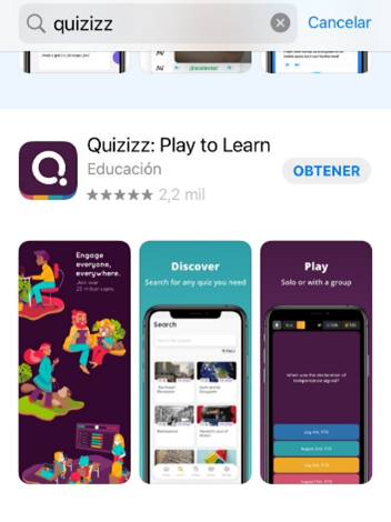 Registro Quizizz iOS