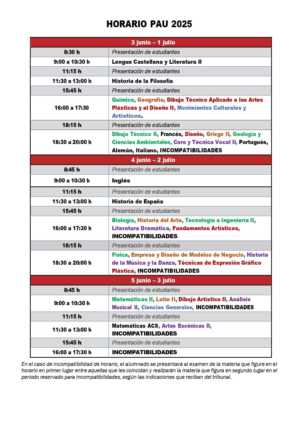 HORARIO PAU 2025